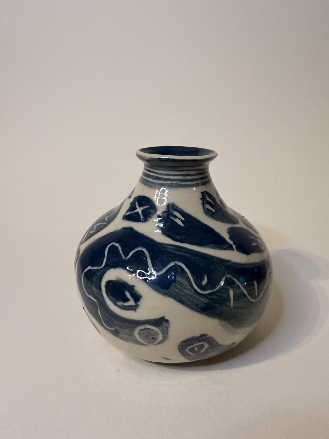 Blue Patterned Vase, view 1