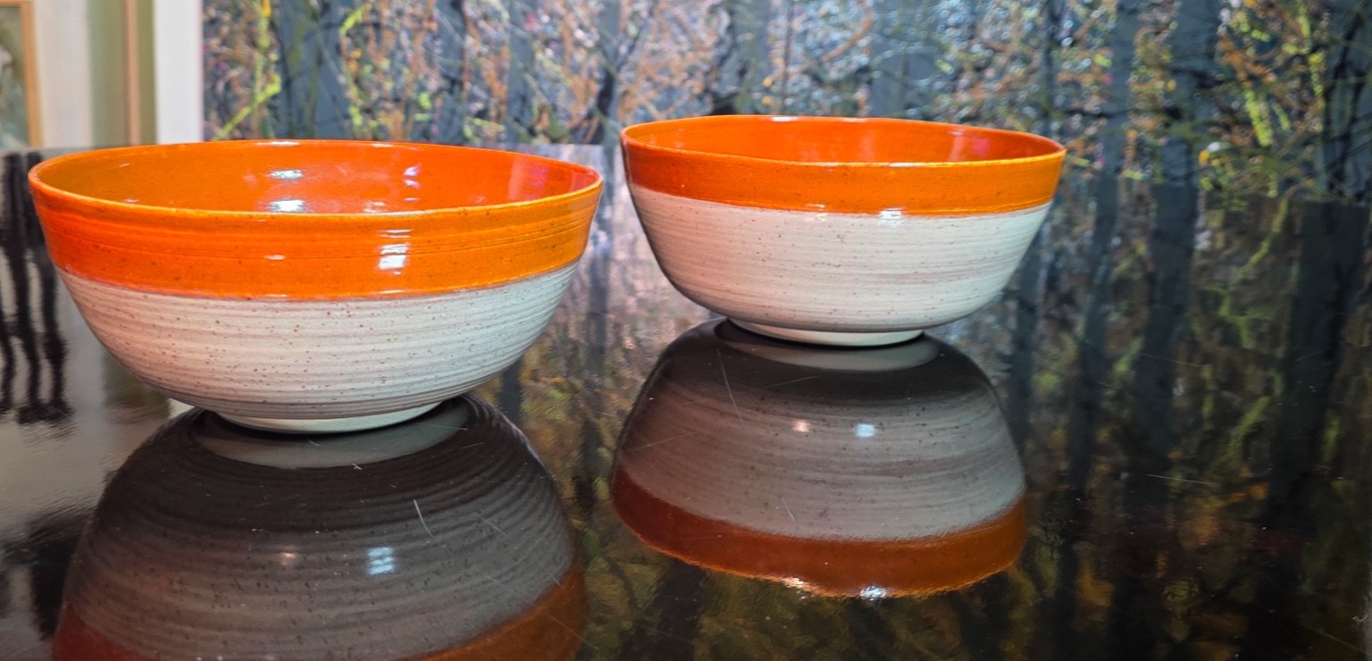 Orange Glazed Bowls, view 2