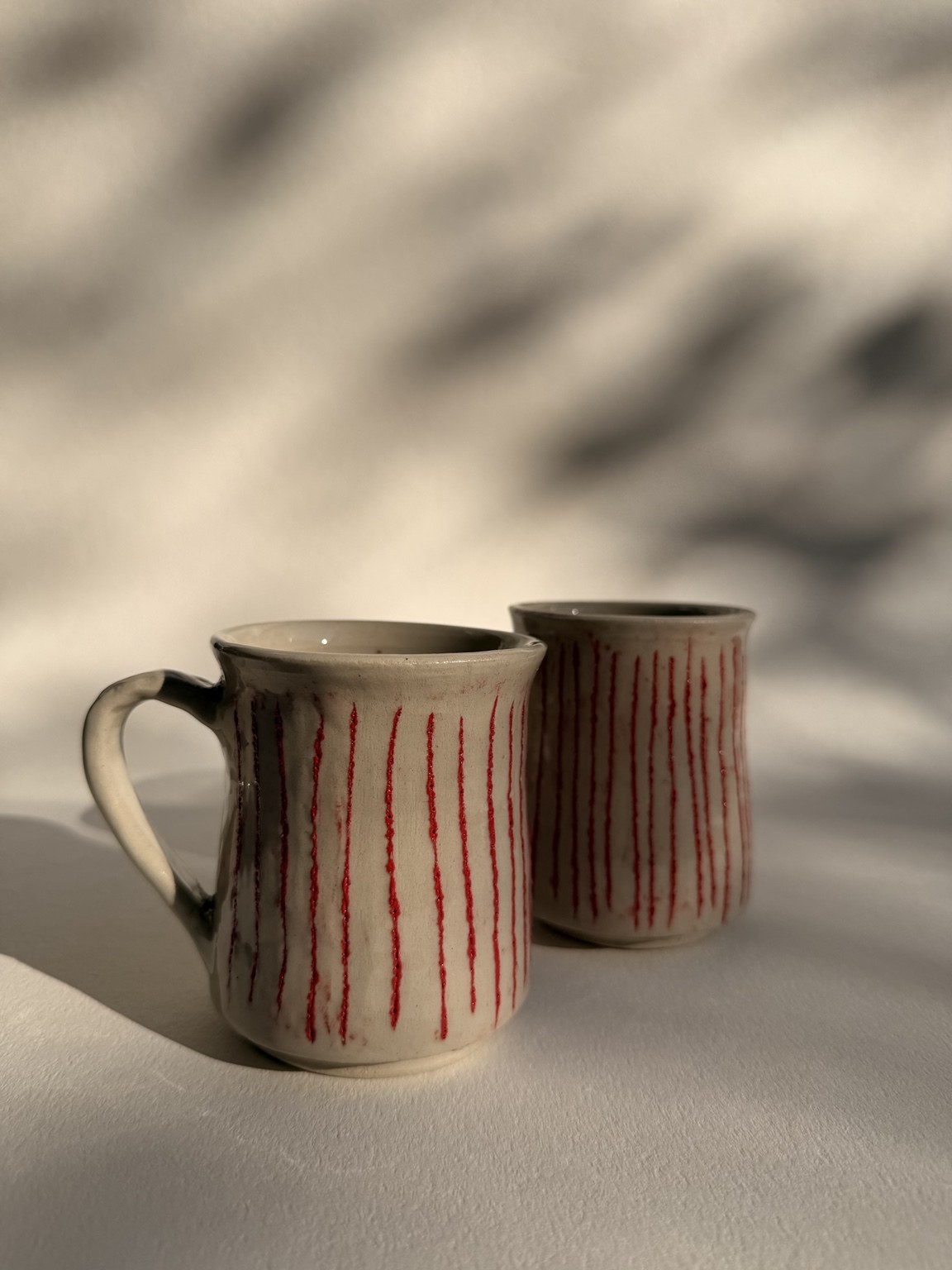 Red Striped Mugs