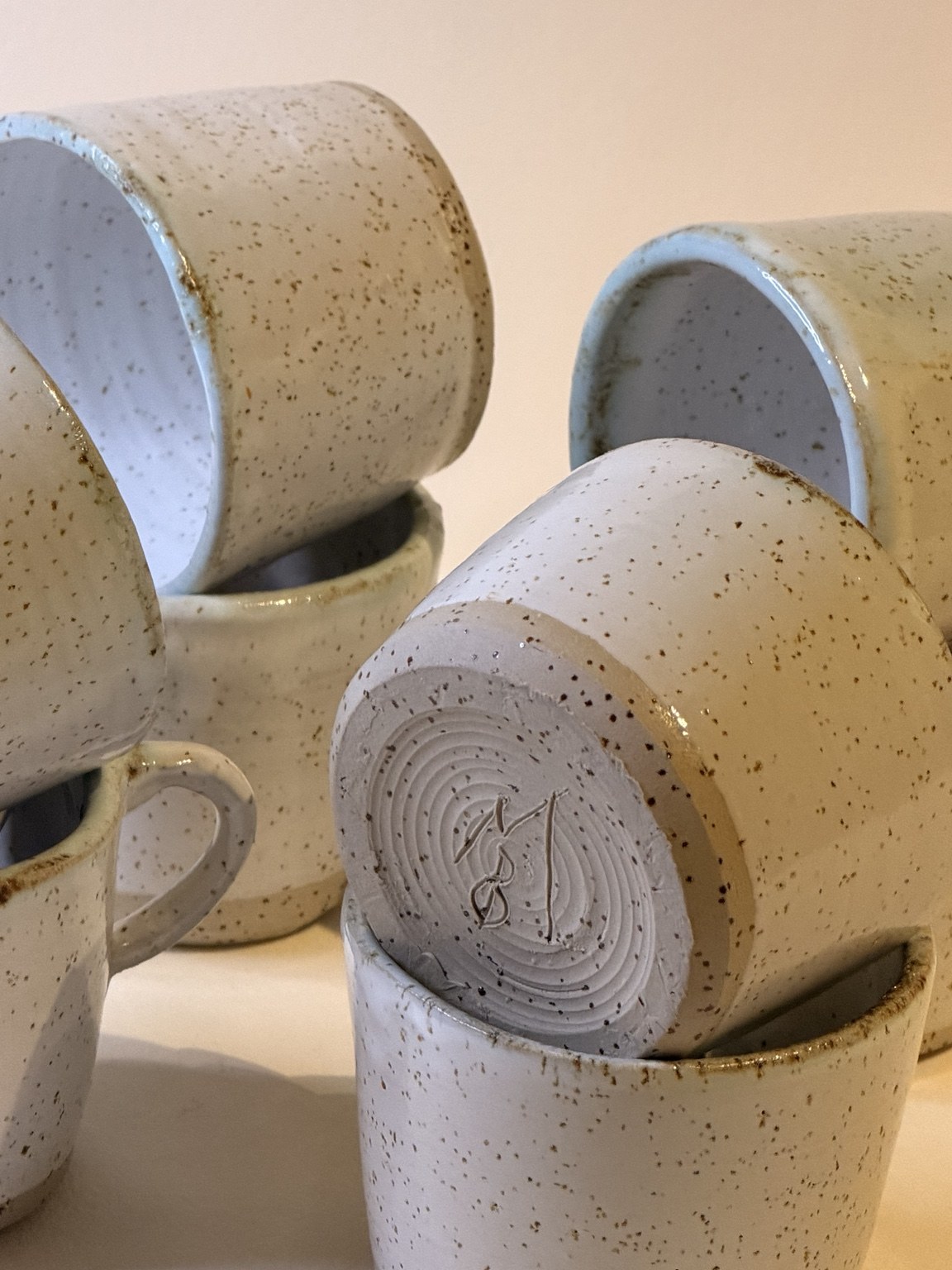 Speckled Cream Mugs, view 2